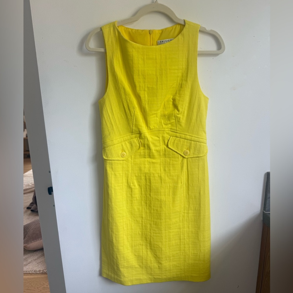 Trina Turk Vibrant Yellow Sleeveless Midi Sheath Dress